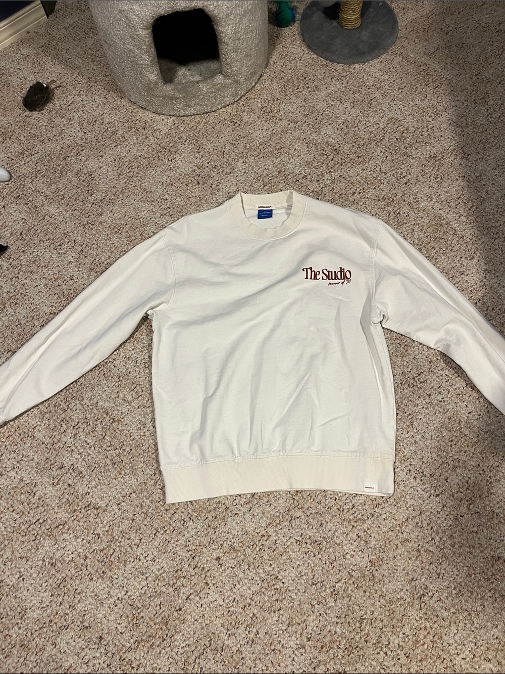 Jack and Jones Cream Crewneck with 'The Studio' Chest Script